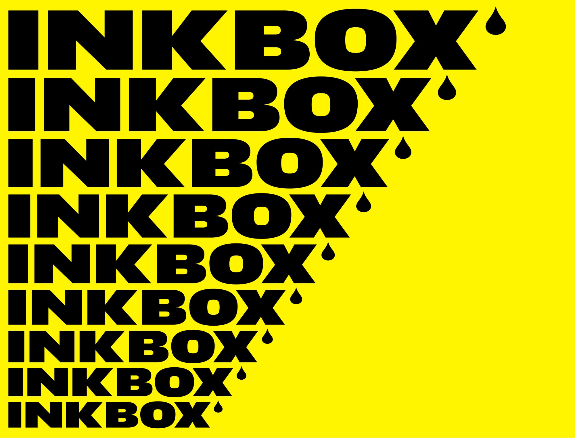 inkbox identity wordmark waterfall