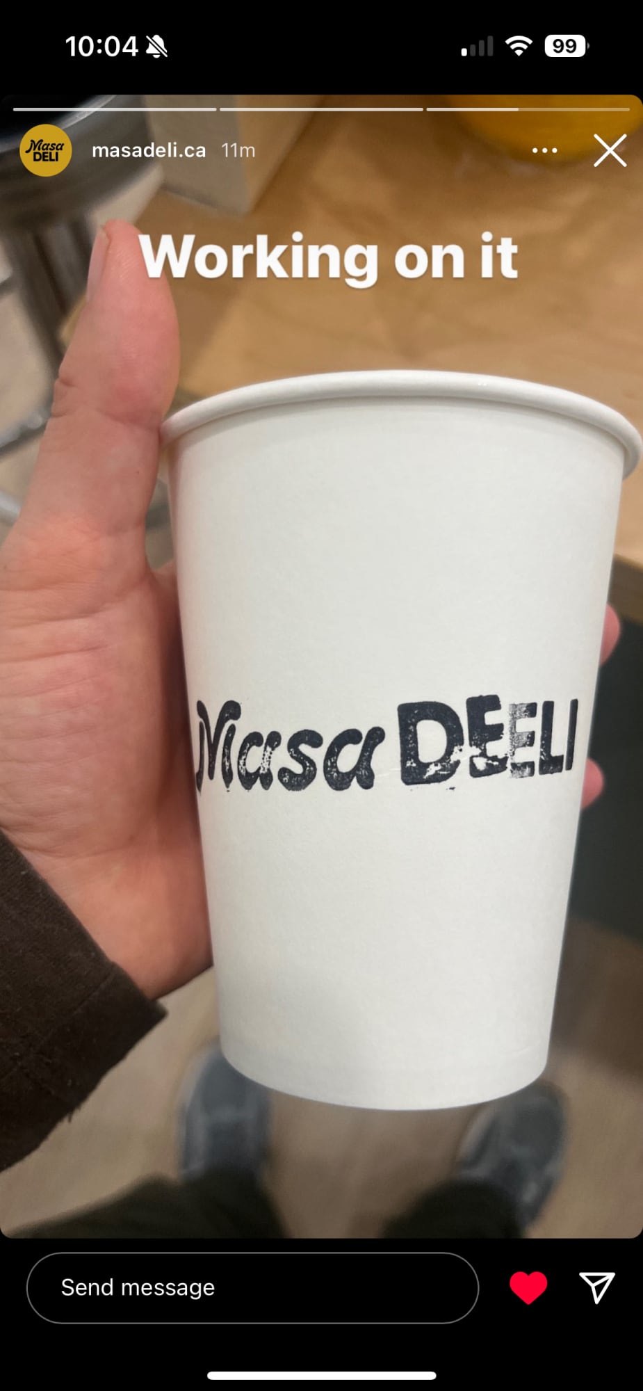 Masa Deli stamp on a cup
